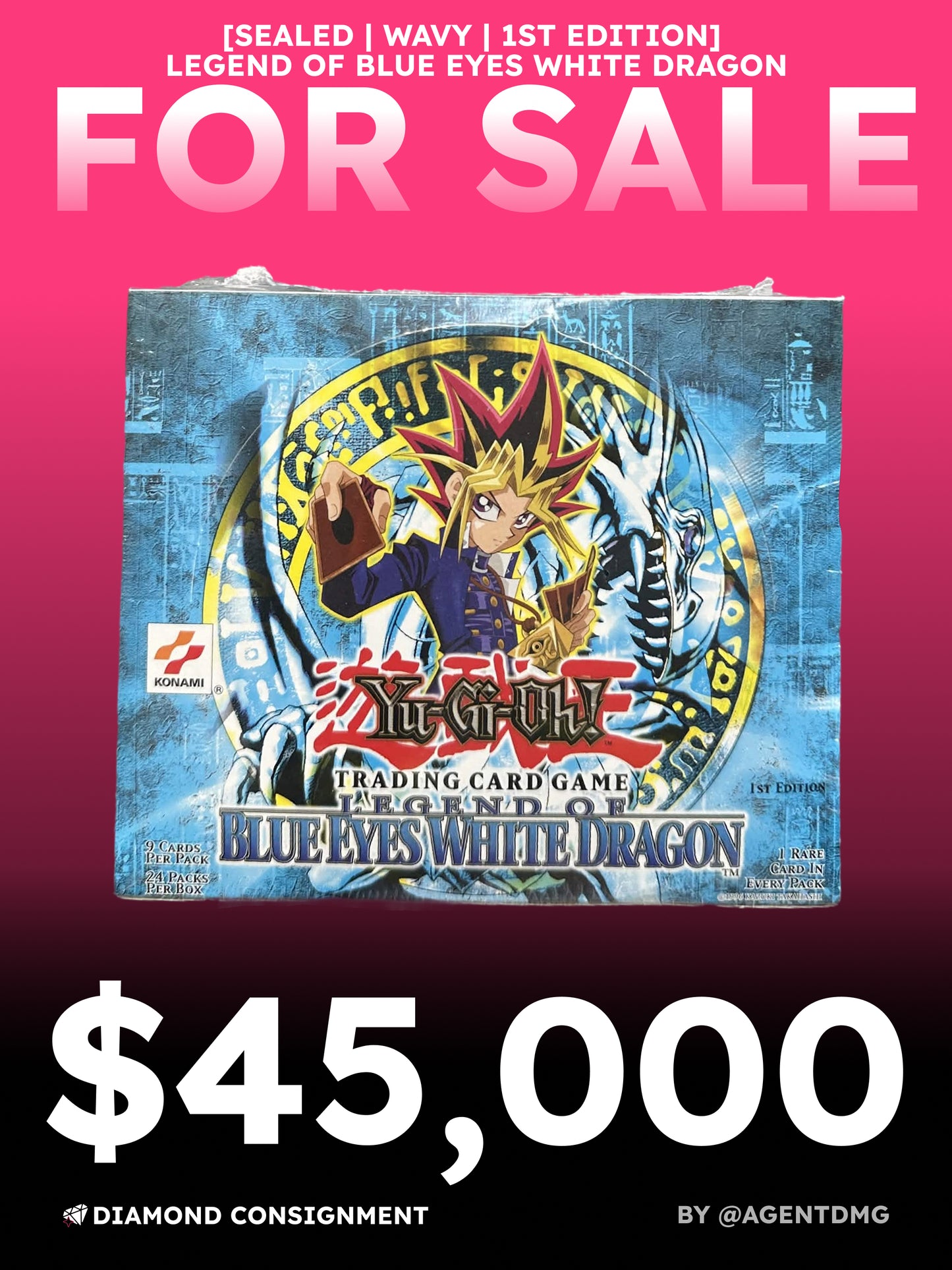 [SEALED | Wavy | 1st Ed] Legend of Blue Eyes White Dragon Booster Box- $45,000