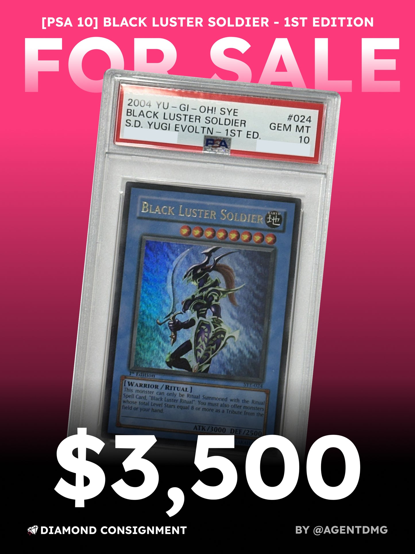 [PSA 10] Black Luster Soldier - 1st Edition - $3,500