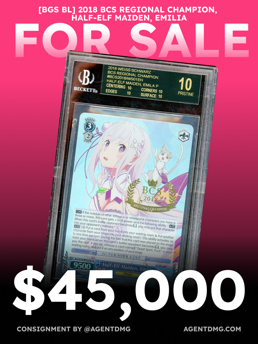 [BGS BL] 2018 BCS Regional Champion, Half-elf maiden, Emilia - $45,000