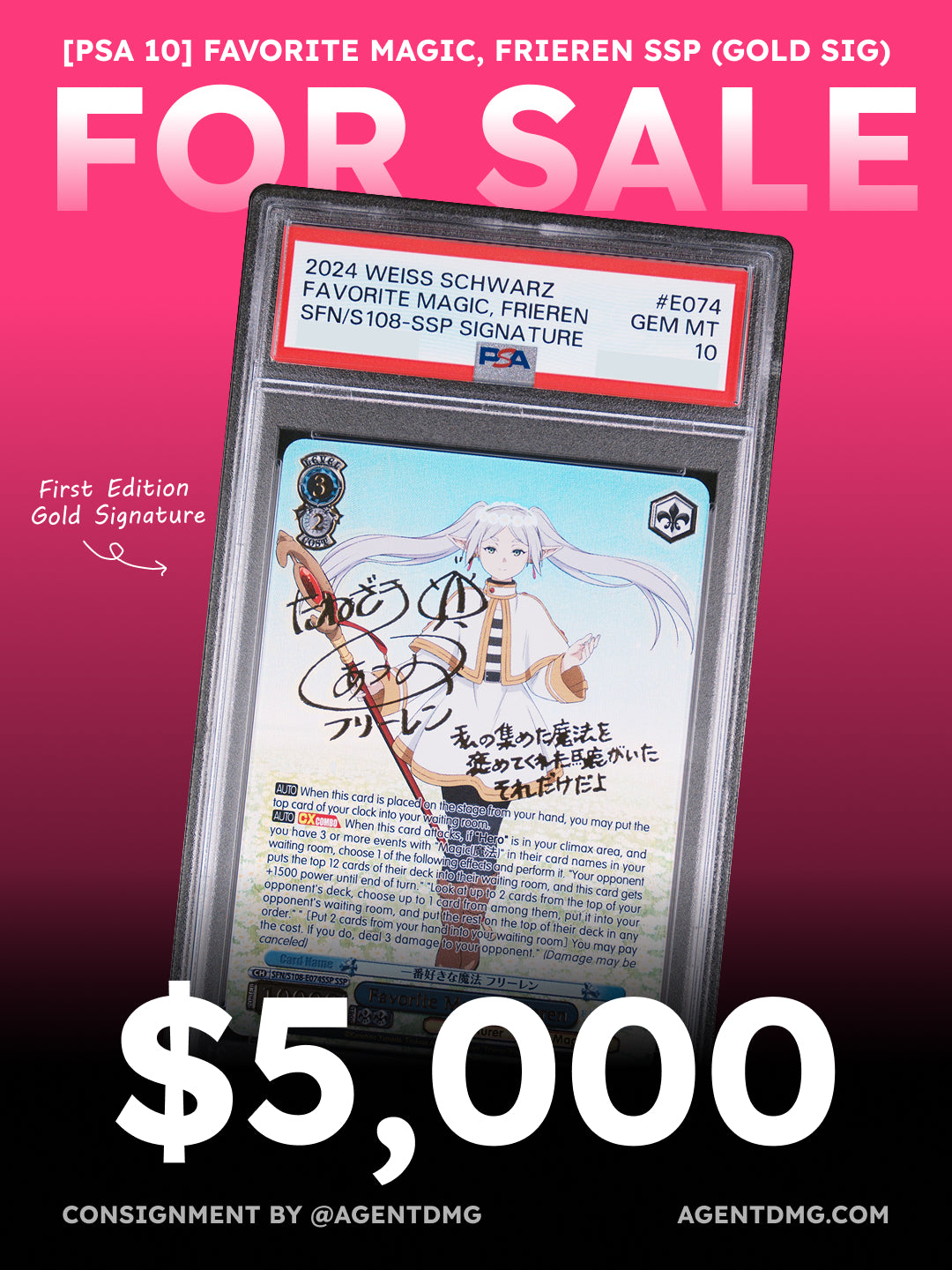 [PSA 10] Favorite Magic, Frieren SSP (Gold SIG) - $5,000