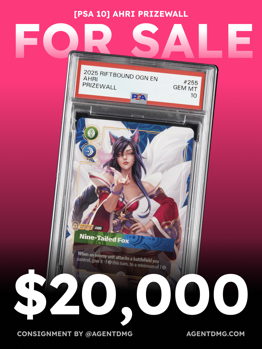 [PSA 10] Ahri Prizewall - $20,000